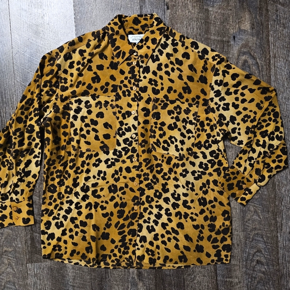 & Other Stories Leopard Print Silk Shirt
